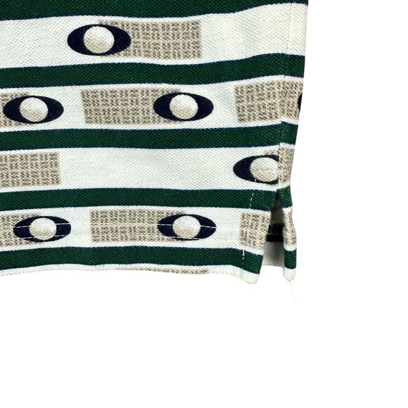 Vintage 90's Columbia Golf Men XL Polo Shirt Green Striped Pattern Short Sleeve - Picture 9 of 12